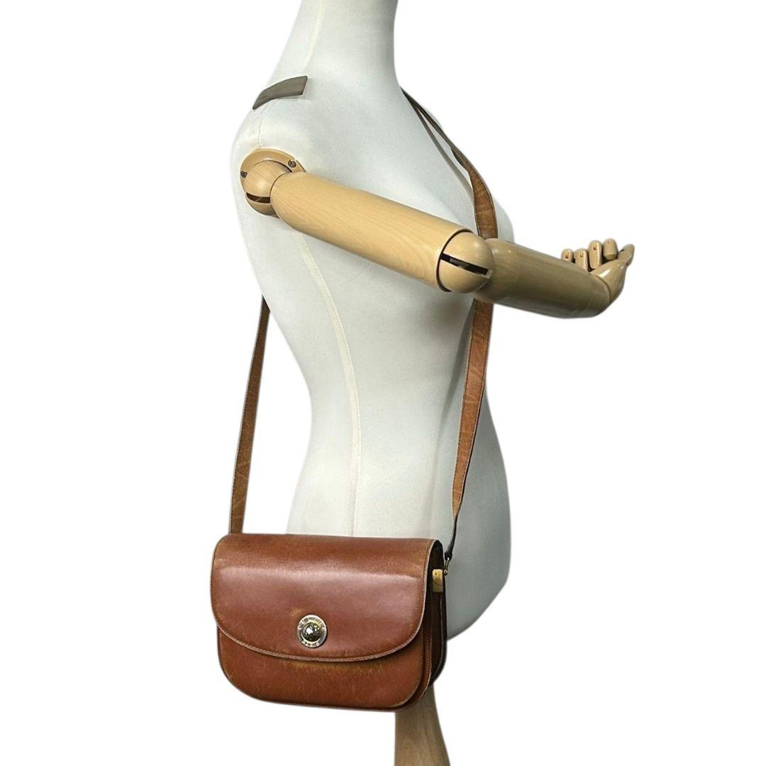 CELINE セリーヌ ショルダーバッグ スターボール 茶 ブラウン レザー 本革 フラップ ゴールド金具 ロゴ 斜め掛け可 ヴィンテージ