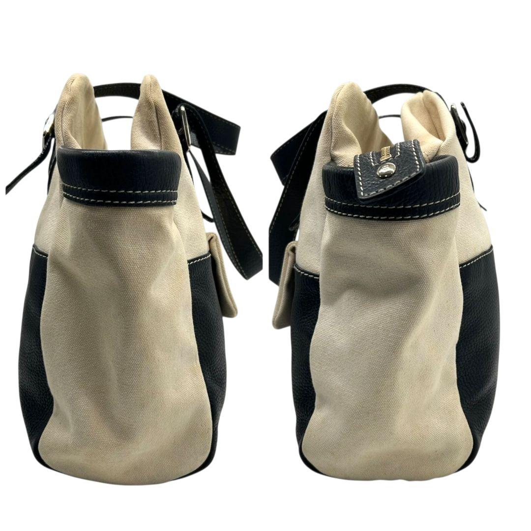 ケイトスペード Kate spade トートバッグ 黒 白 バイカラー A4収納 ワンショルダー ハンドバッグ ブラック ホワイト シルバー金具 肩掛け可 レザー 本革 キャンバス s70 レディース