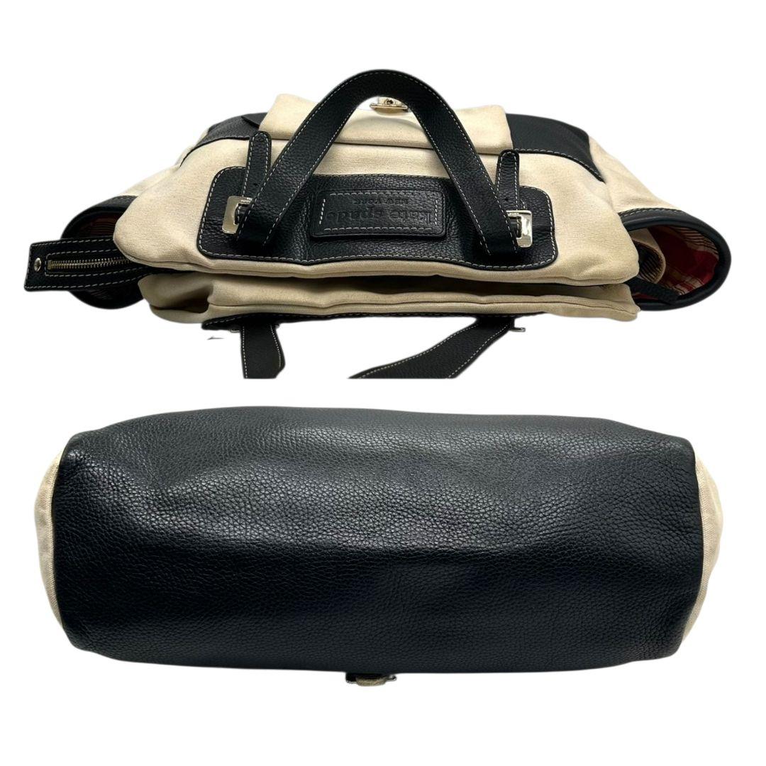 ケイトスペード Kate spade トートバッグ 黒 白 バイカラー A4収納 ワンショルダー ハンドバッグ ブラック ホワイト シルバー金具 肩掛け可 レザー 本革 キャンバス s70 レディース