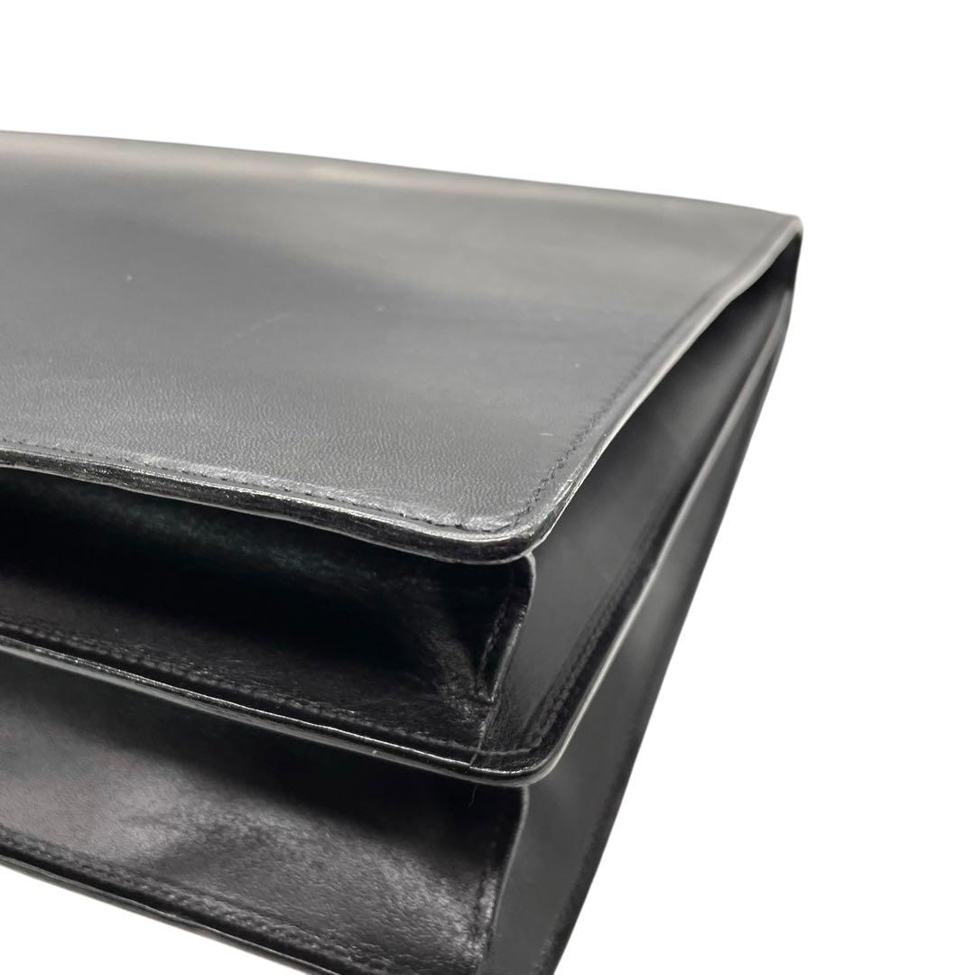 コーチ ビジネスバッグ レザー ブラック A4収納 ブリーフケース フラップ ハンドバッグ トートバッグ 大容量 シルバー金具 チャーム付き COACH E