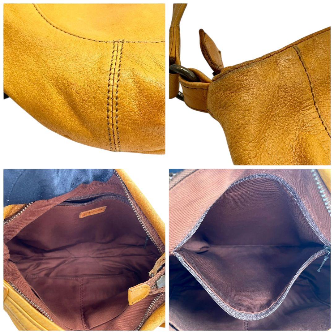 ダコタ Dakota ショルダーバッグ 黄 イエロー ホーボー レザー 本革 ロゴ ロゴプレート 斜め掛け可 T1 レディース