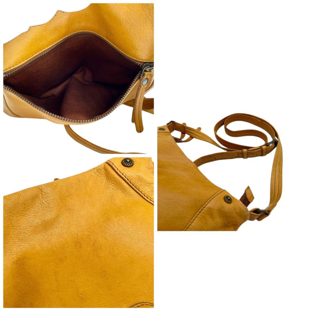 ダコタ Dakota ショルダーバッグ 黄 イエロー ホーボー レザー 本革 ロゴ ロゴプレート 斜め掛け可 T1 レディース