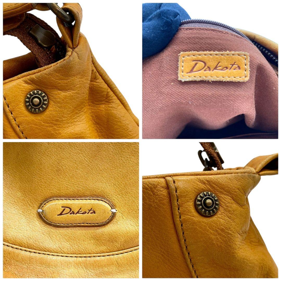 ダコタ Dakota ショルダーバッグ 黄 イエロー ホーボー レザー 本革 ロゴ ロゴプレート 斜め掛け可 T1 レディース