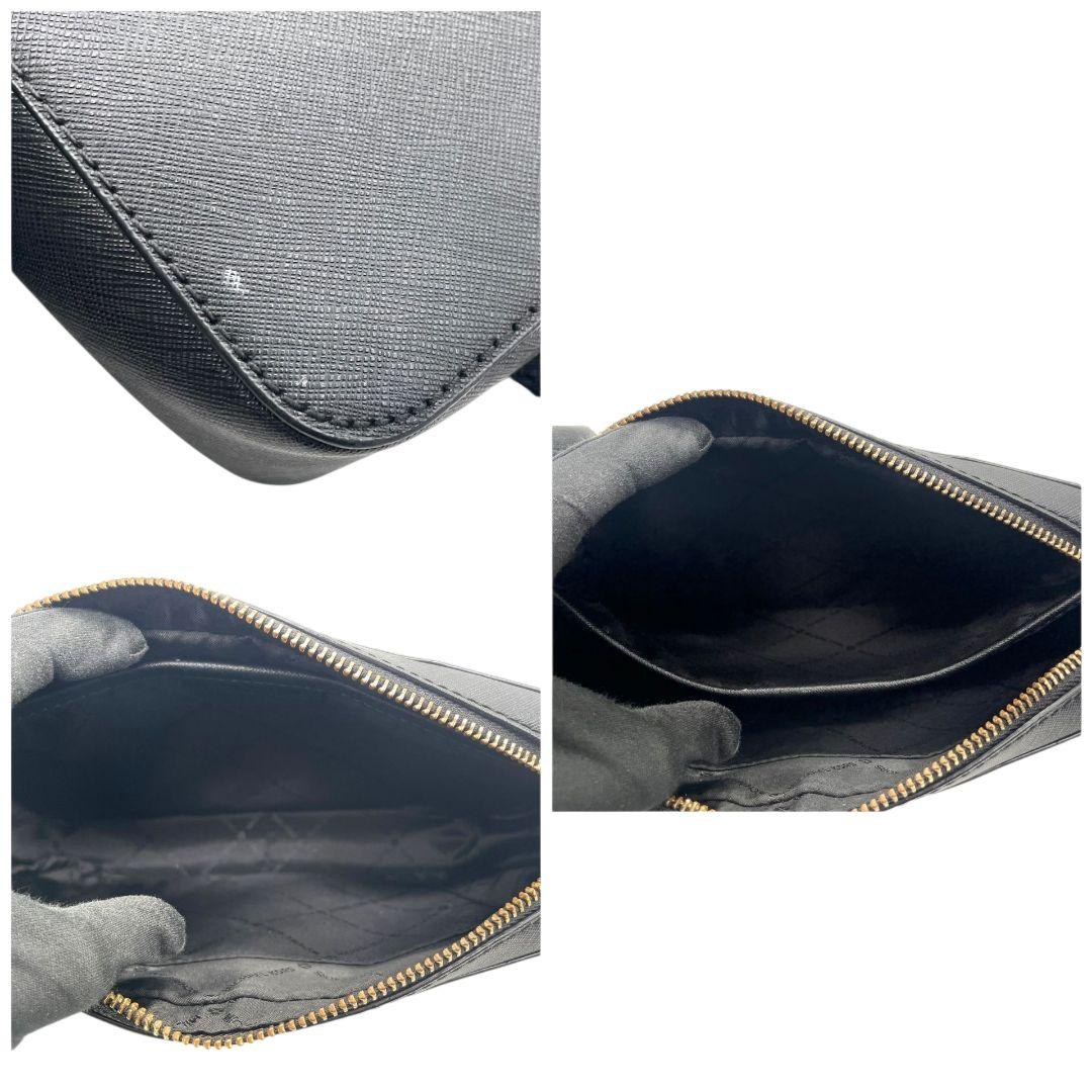 マイケルコース ショルダーバッグ 黒 チェーンショルダー 斜め掛け可 レザー 本革 ロゴ ゴールド金具 ブラック MICHAEL KORS