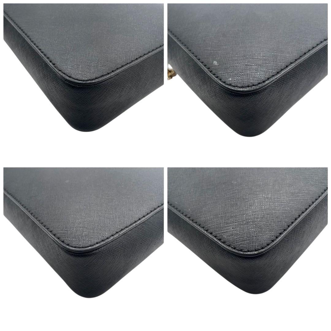 マイケルコース ショルダーバッグ 黒 チェーンショルダー 斜め掛け可 レザー 本革 ロゴ ゴールド金具 ブラック MICHAEL KORS