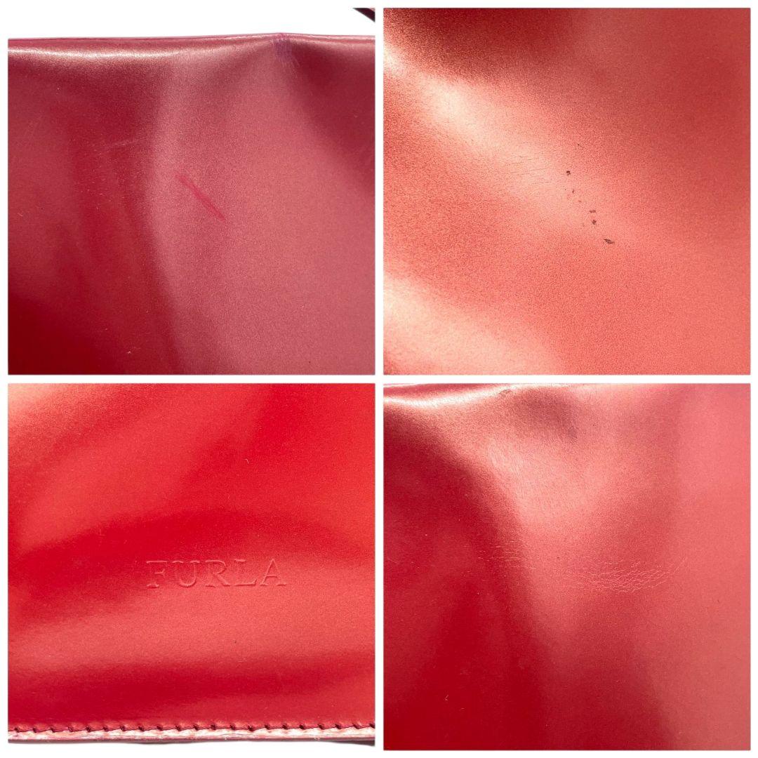 フルラ ハンドバッグ 赤 レッド ワンショルダー トートバッグ 肩掛け可 レザー 本革 ロゴ シルバー金具 s10 FURLA 高級 ブランド レディース