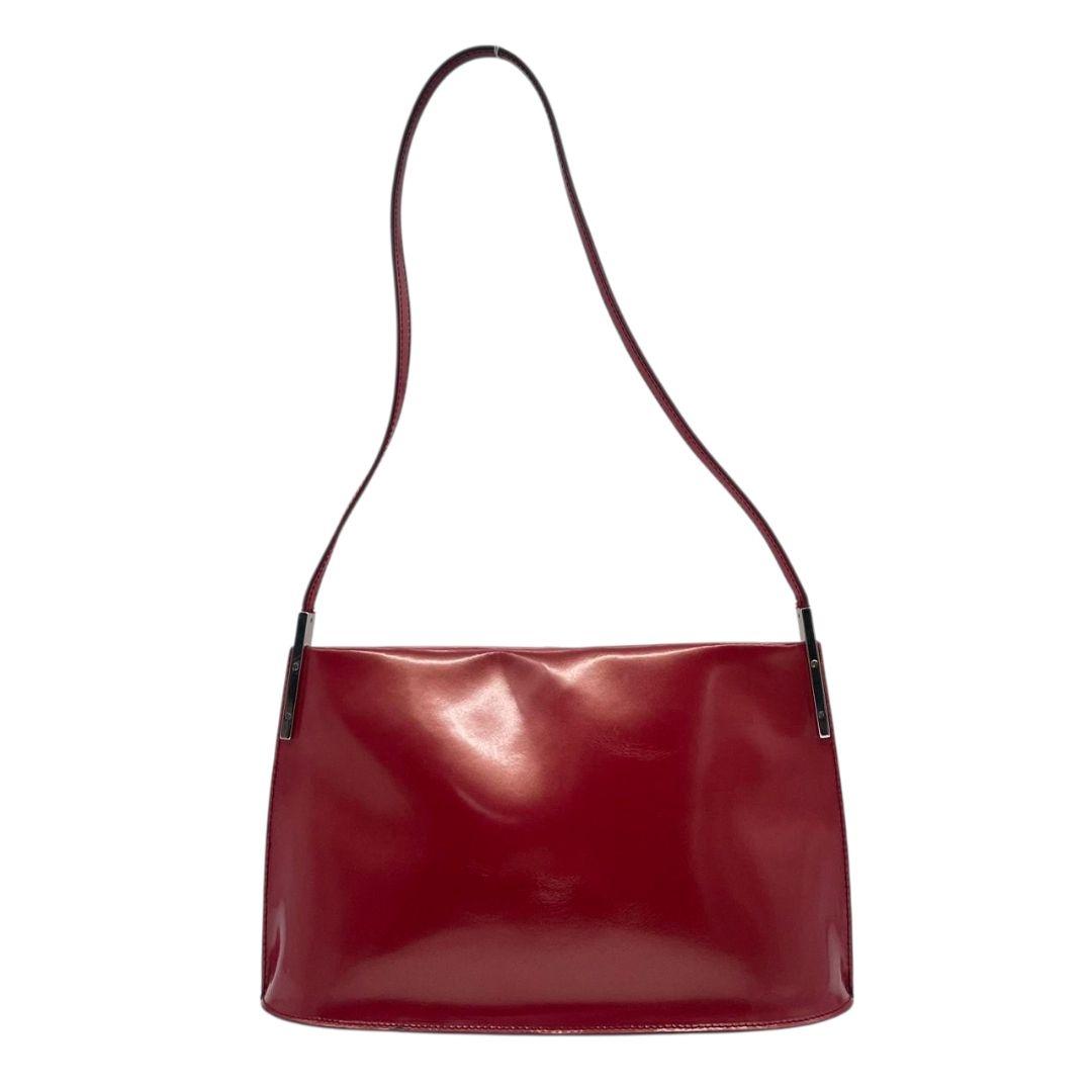 フルラ ハンドバッグ 赤 レッド ワンショルダー トートバッグ 肩掛け可 レザー 本革 ロゴ シルバー金具 s10 FURLA 高級 ブランド レディース