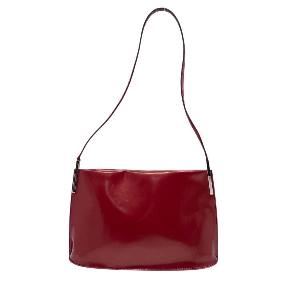 フルラ ハンドバッグ 赤 レッド ワンショルダー トートバッグ 肩掛け可 レザー 本革 ロゴ シルバー金具 s10 FURLA 高級 ブランド レディース