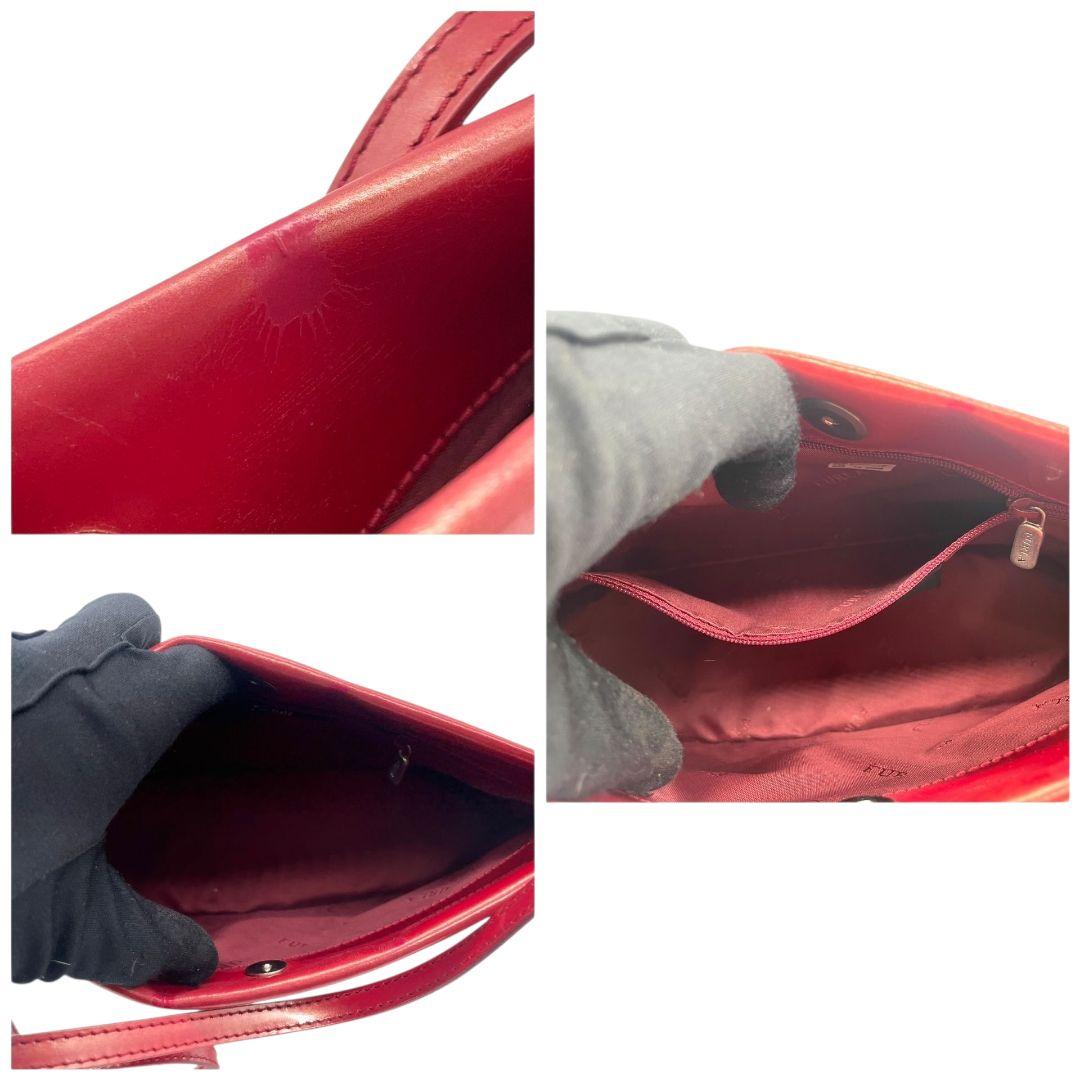 フルラ ハンドバッグ 赤 レッド ワンショルダー トートバッグ 肩掛け可 レザー 本革 ロゴ シルバー金具 s10 FURLA 高級 ブランド レディース