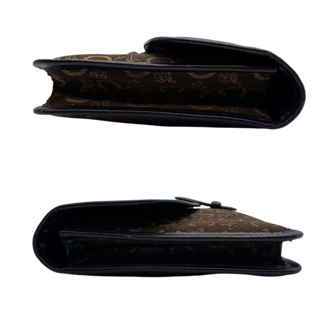 CELINE セリーヌ クラッチバッグ ブラウン 茶 Cマカダム 総柄 フラップ 馬車金具 セカンドバッグ キャンバス レザー 本革 u15 ヴィンテージ 上品 高級感