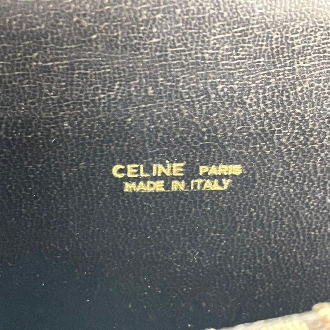 CELINE セリーヌ クラッチバッグ ブラウン 茶 Cマカダム 総柄 フラップ 馬車金具 セカンドバッグ キャンバス レザー 本革 u15 ヴィンテージ 上品 高級感