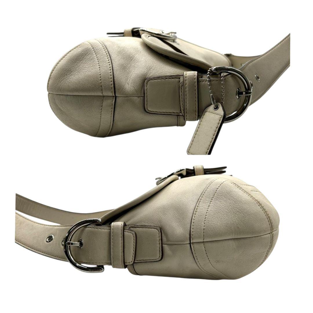 コーチ ショルダーバッグ 白 ソーホー フラップ レザー ワンショル s82 9248 肩掛け可 肩かけ可 ハンドバッグ ホワイト シルバー金具 本革 ロゴタグ COACH