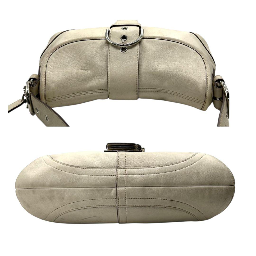 コーチ ショルダーバッグ 白 ソーホー フラップ レザー ワンショル s82 9248 肩掛け可 肩かけ可 ハンドバッグ ホワイト シルバー金具 本革 ロゴタグ COACH