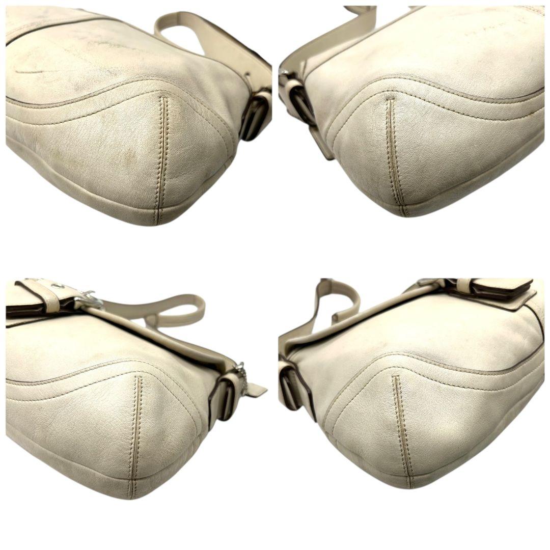 コーチ ショルダーバッグ 白 ソーホー フラップ レザー ワンショル s82 9248 肩掛け可 肩かけ可 ハンドバッグ ホワイト シルバー金具 本革 ロゴタグ COACH