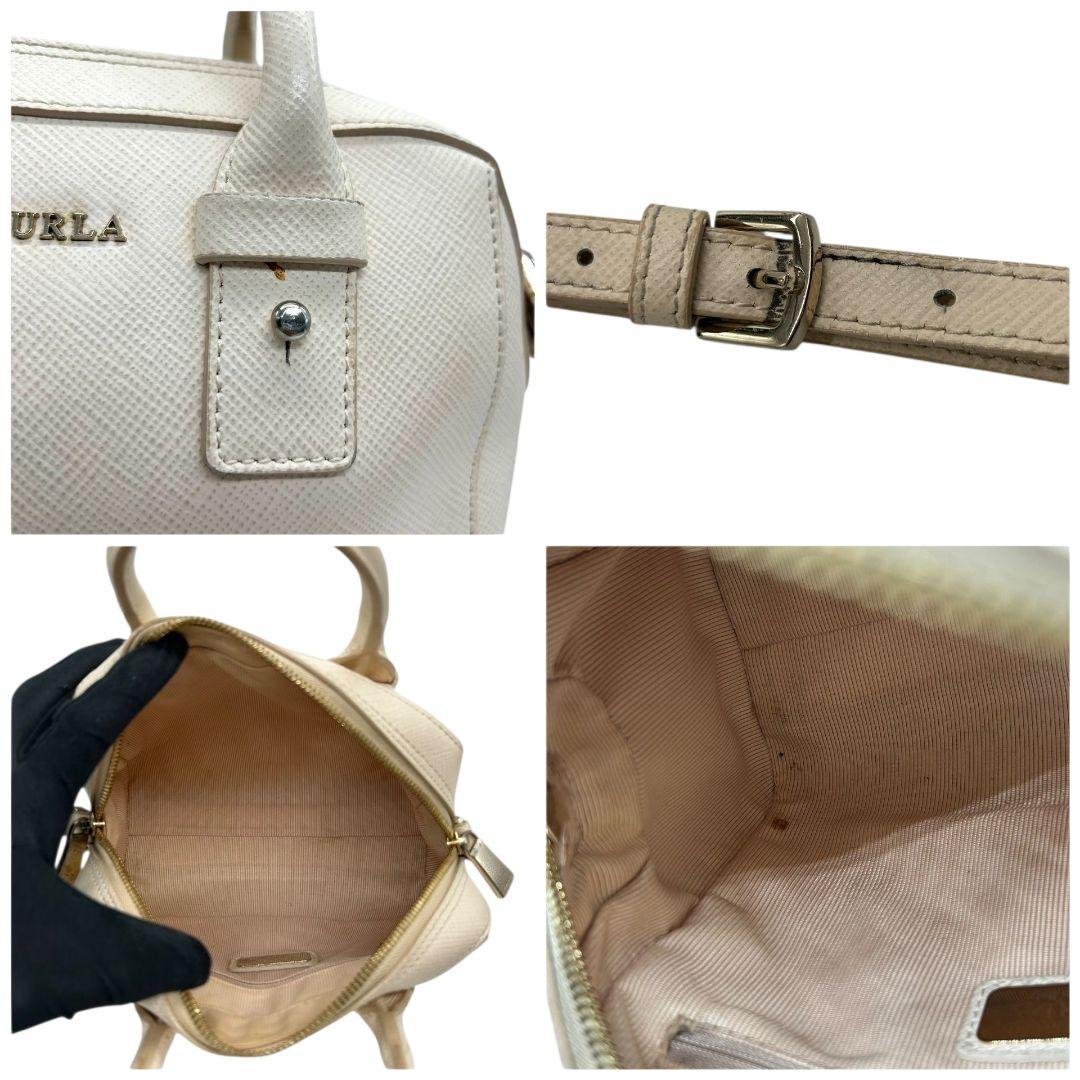 フルラ ハンドバッグ ベージュ 2way ミニボストン PVC 斜め掛け可 s15 ショルダーバッグ トートバッグ ロゴ レザー 本革 ゴールド金具 シルバー金具 FURLA