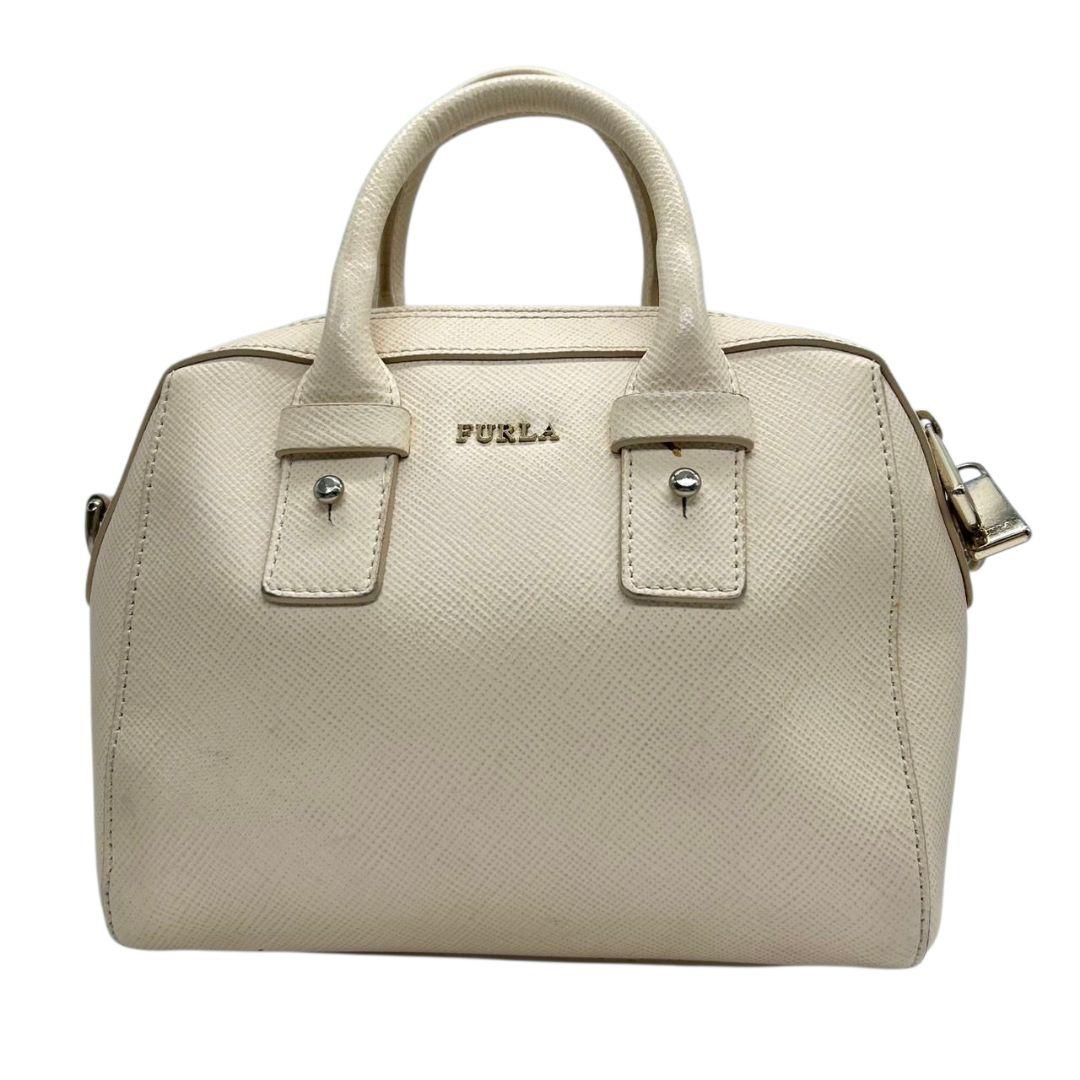 フルラ ハンドバッグ ベージュ 2way ミニボストン PVC 斜め掛け可 s15 ショルダーバッグ トートバッグ ロゴ レザー 本革 ゴールド金具 シルバー金具 FURLA