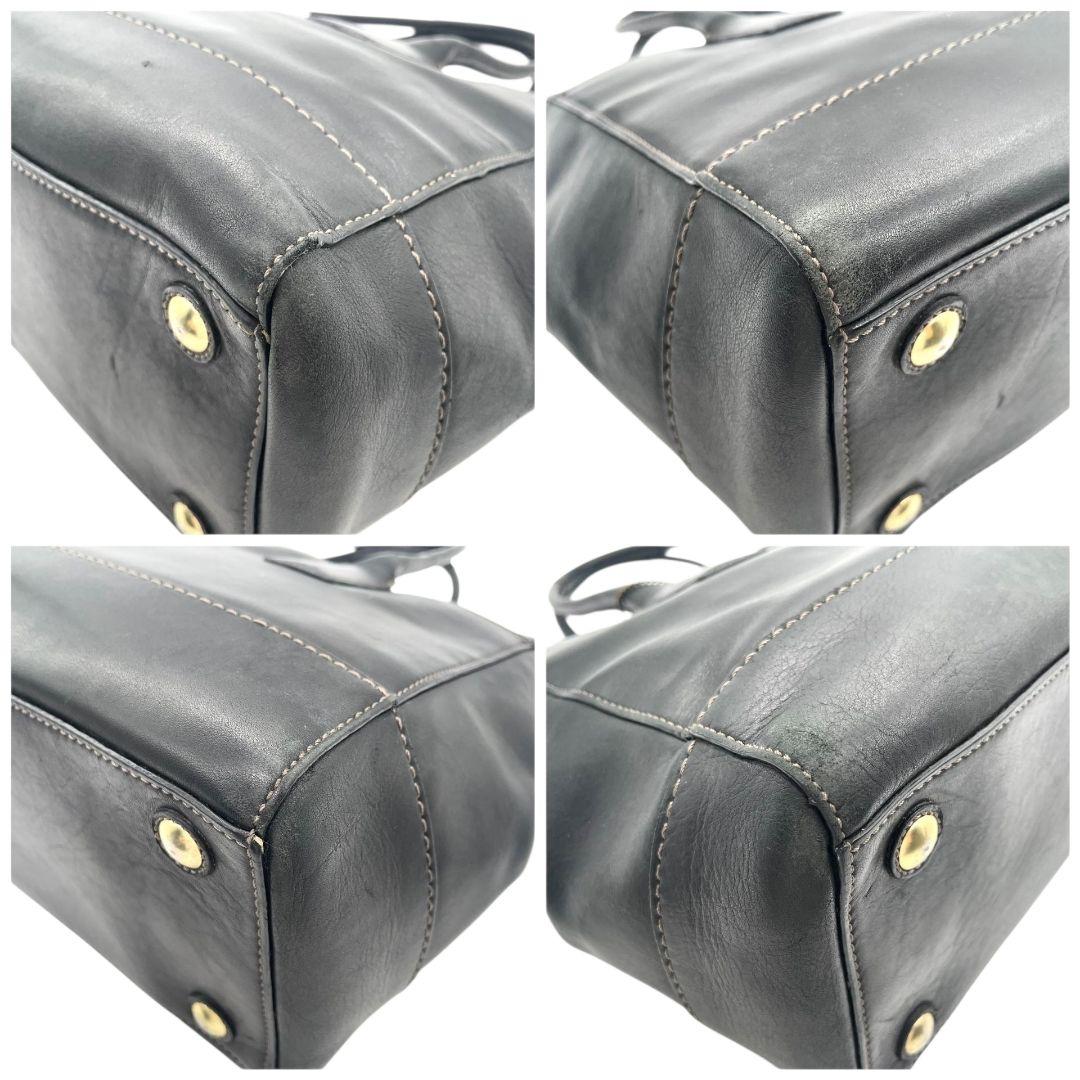 コーチ トートバッグ 黒 ターンロック レザー ワンショルダー COACH s9 ハンドバッグ 肩掛け可 ブラック ゴールド金具 ロゴタグ 本革 11554 オールレザー