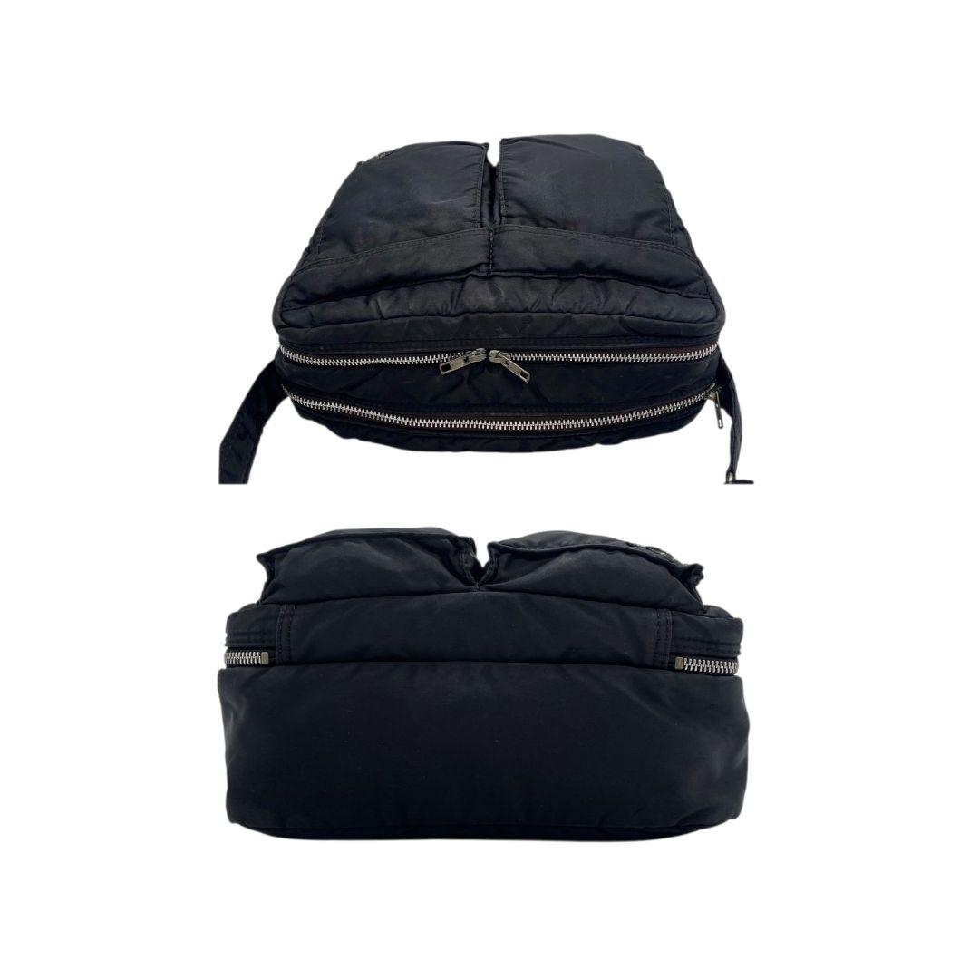 ポーター ショルダーバッグ 黒 タンカー 2way 吉田カバン ナイロン T2 ハンドバッグ トートバッグ ブラック 斜め掛け可 シルバー金具 ロゴタグ PORTER