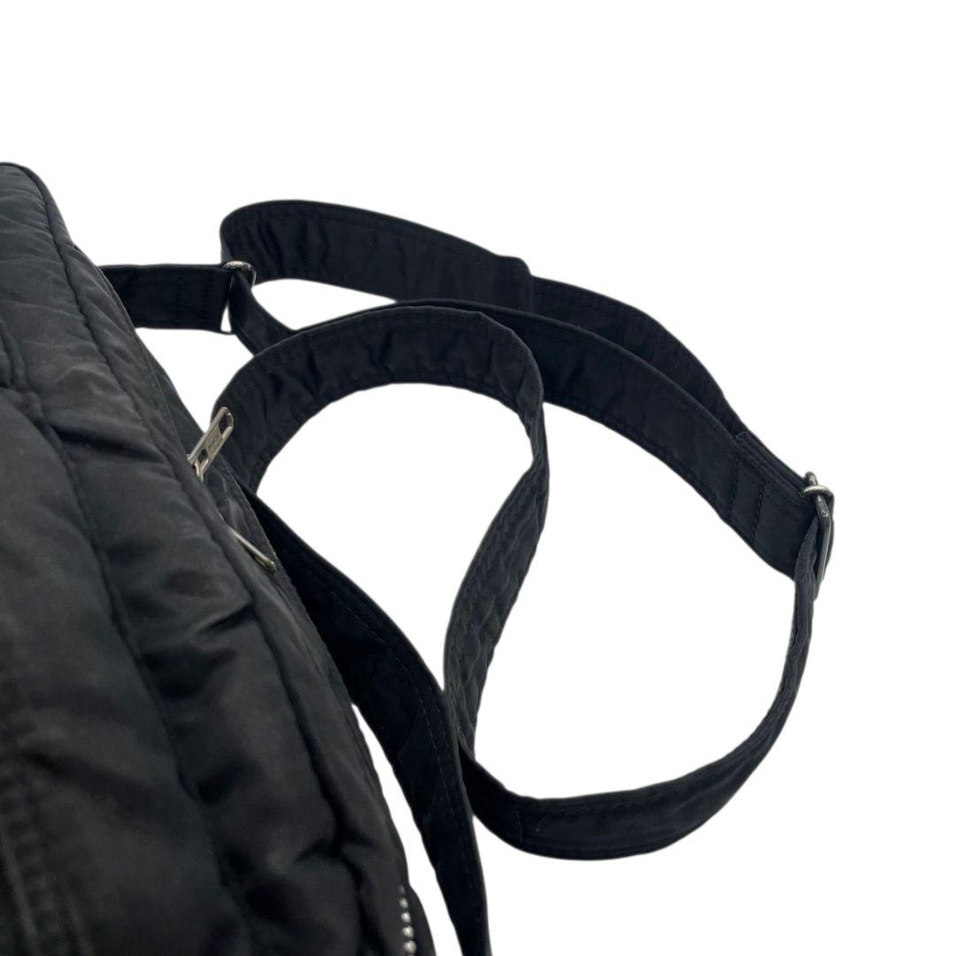 ポーター ショルダーバッグ 黒 タンカー 2way 吉田カバン ナイロン T2 ハンドバッグ トートバッグ ブラック 斜め掛け可 シルバー金具 ロゴタグ PORTER