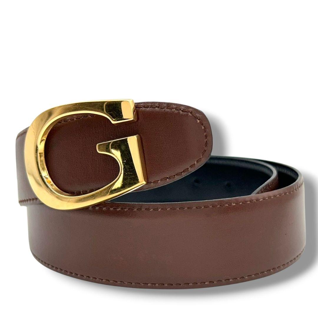 グッチ ベルト 茶 ブラウン インターロッキングG Gロゴバックル PX-3 本革 レザー ゴールド金具 高級 ブランド メンズ 036.194.0956 GUCCI