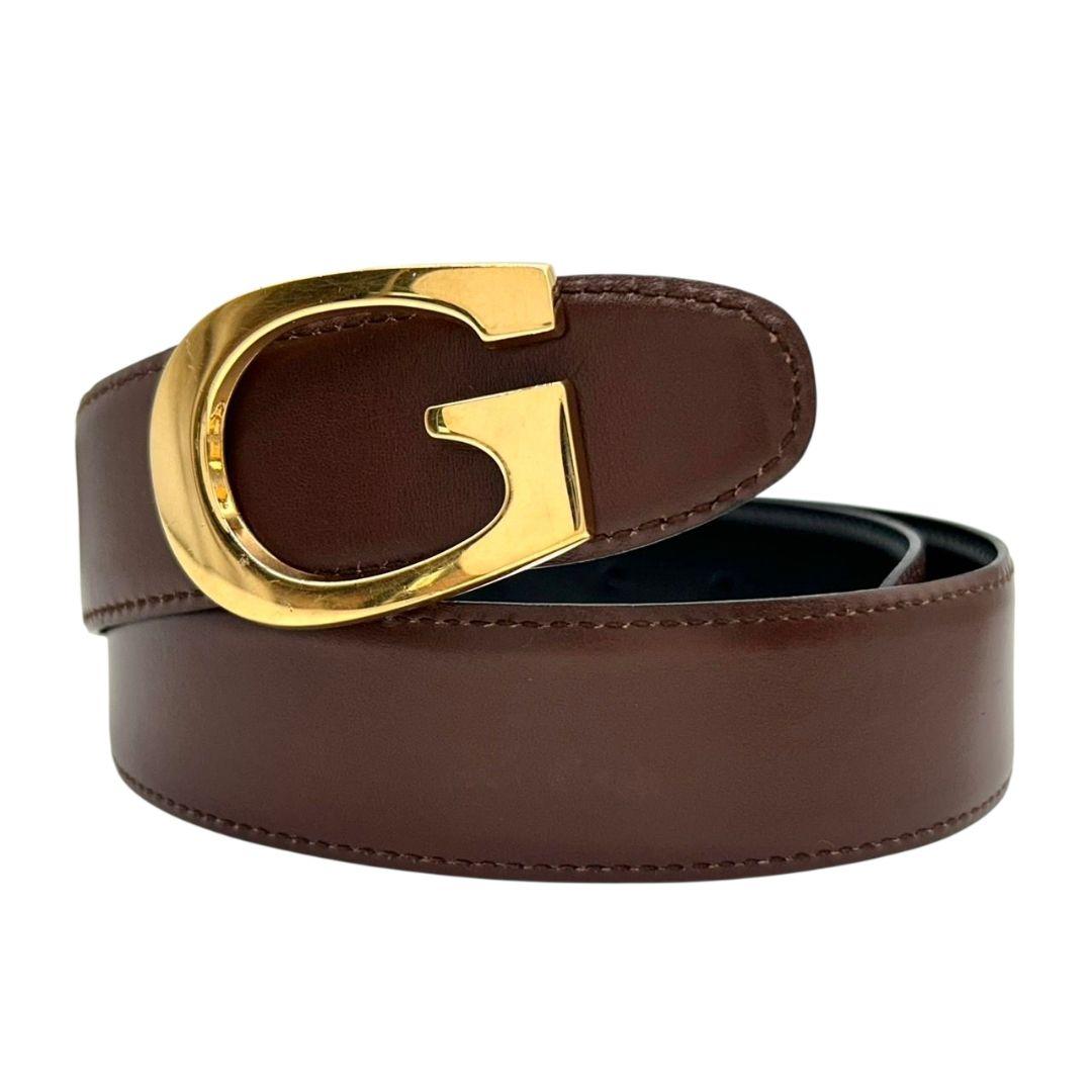 グッチ ベルト 茶 ブラウン インターロッキングG Gロゴバックル PX-3 本革 レザー ゴールド金具 高級 ブランド メンズ 036.194.0956 GUCCI