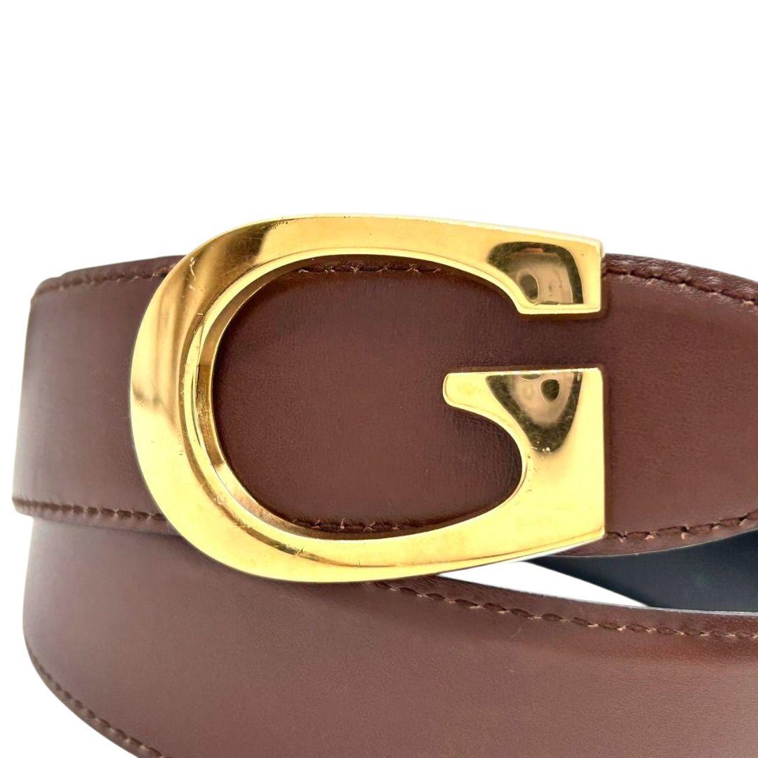 グッチ ベルト 茶 ブラウン インターロッキングG Gロゴバックル PX-3 本革 レザー ゴールド金具 高級 ブランド メンズ 036.194.0956 GUCCI
