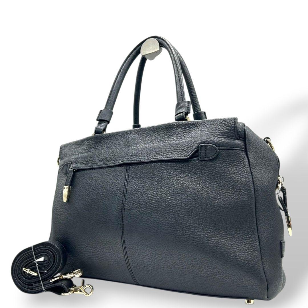 トプカピ ハンドバッグ 紺 ネイビー A4収納可 2way レザー 本革 トートバッグ ショルダーバッグ ワンショルダー 斜め掛け可 ゴールド金具 TOPKAPI s45