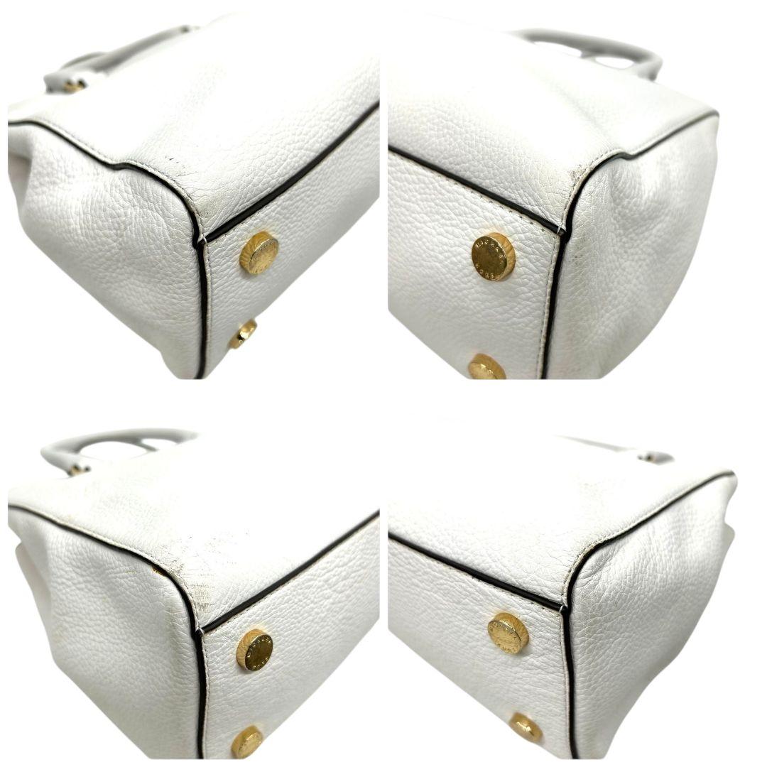 マイケルコース ハンドバッグ 白 ホワイト 2way レザー 本革 自立可 斜め掛け可 ショルダーバッグ トートバッグ A4収納 ゴールド金具 ロゴプレート E2