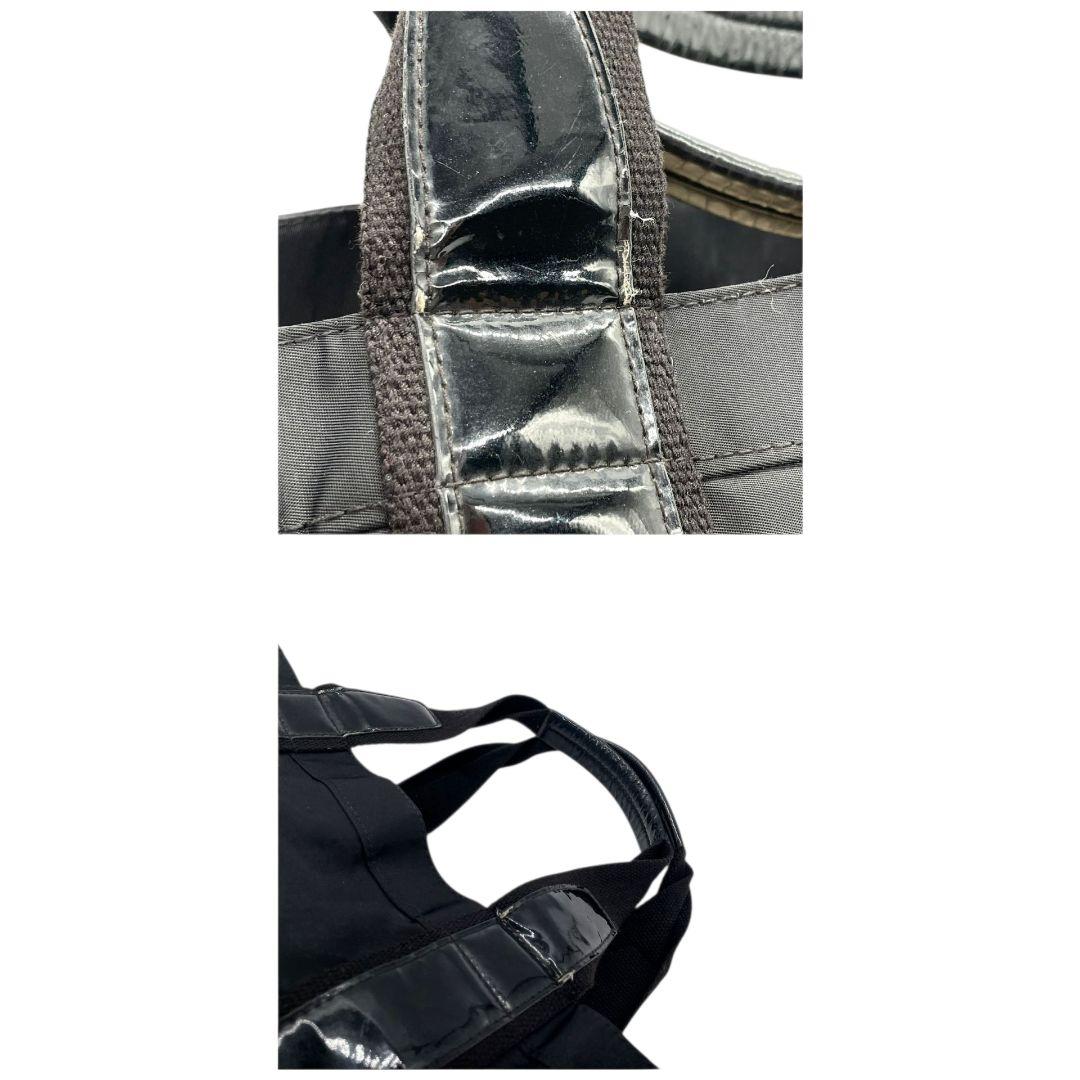 トリーバーチ TORY BURCH トートバッグ 黒 ブラック デカロゴ ナイロン エナメル ワンショルダー 肩掛け可 ハンドバッグ T1 レディース
