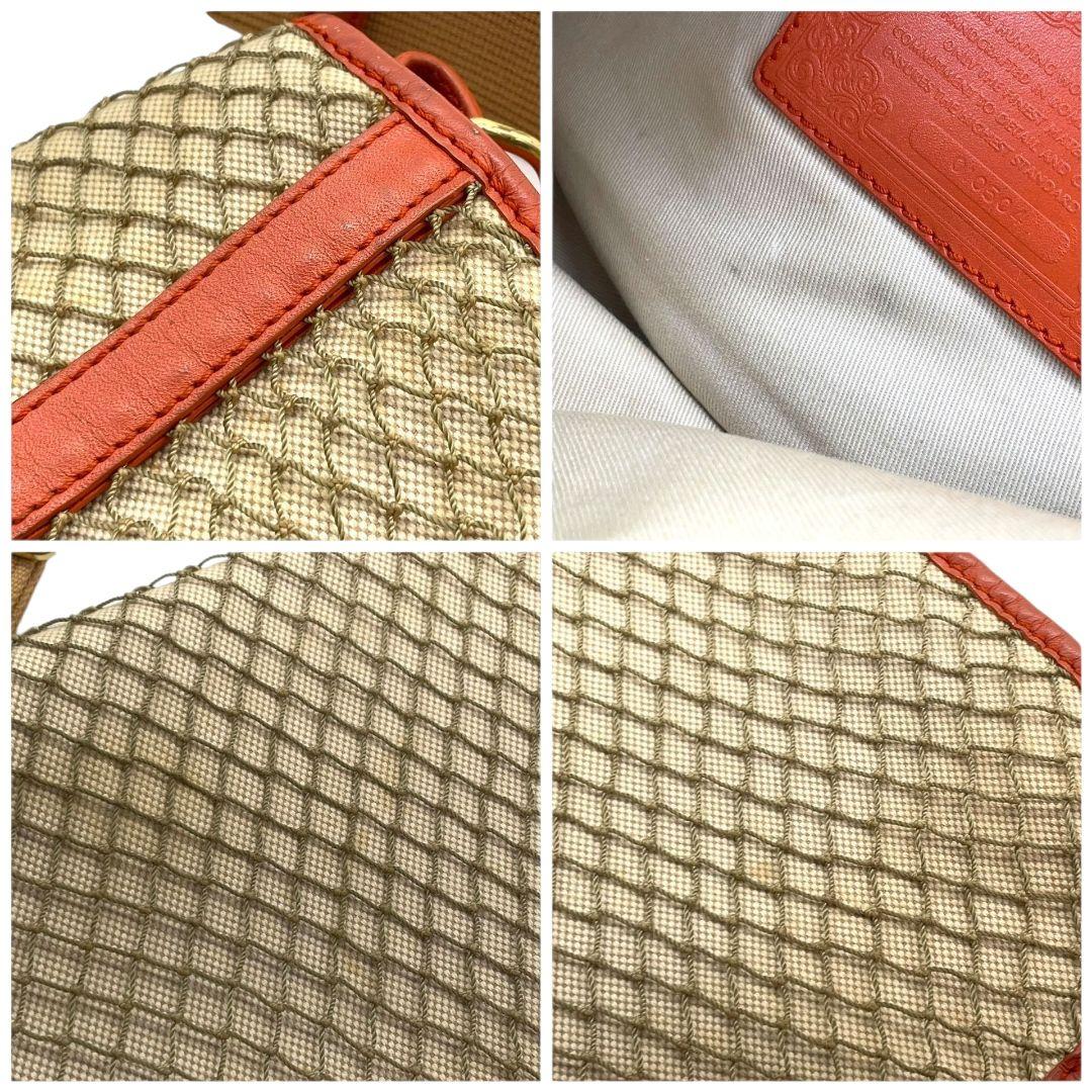 国内タイトルハンティングワールド ショルダーバッグ ベージュ レッド フラップ キャンバス レザー 斜め掛け可 ゴールド金具 ロゴ 本革 オレンジ 肩掛け可 HUNTING WORLD