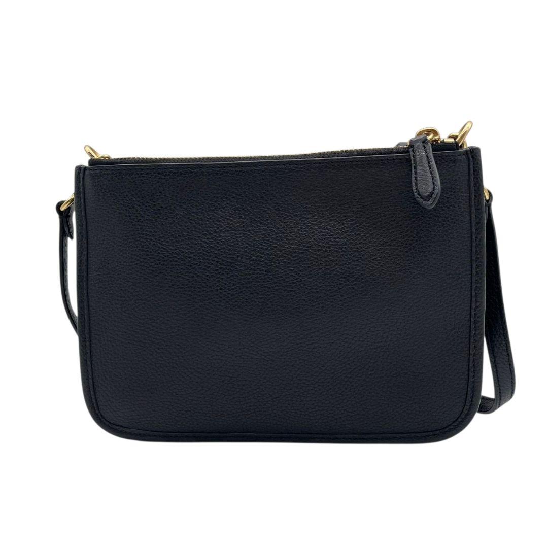 美品 コーチ ショルダーバッグ 黒 ターンロック s8 レザー 本革 斜め掛け可 ブラック ゴールド金具 COACH C6663 クロスボディ バッグ エレガント シンプル 高級感