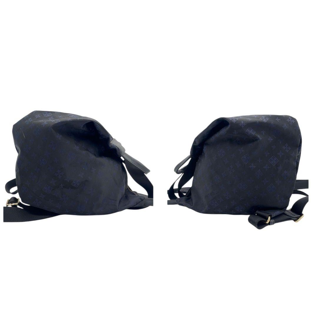 美品 ラシット バックパック 黒 ブラック モノグラム 総柄 ナイロン レザー 本革 リュック ゴールド金具 軽量 通勤 通学 s20 russet