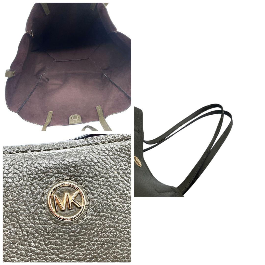 マイケルコース トートバッグ 緑 グリーン ワンショルダー レザー 本革 ハンドバッグ 肩掛け可 肩かけ可 ロゴ ゴールド金具 おしゃれ MICHAEL KORS s10