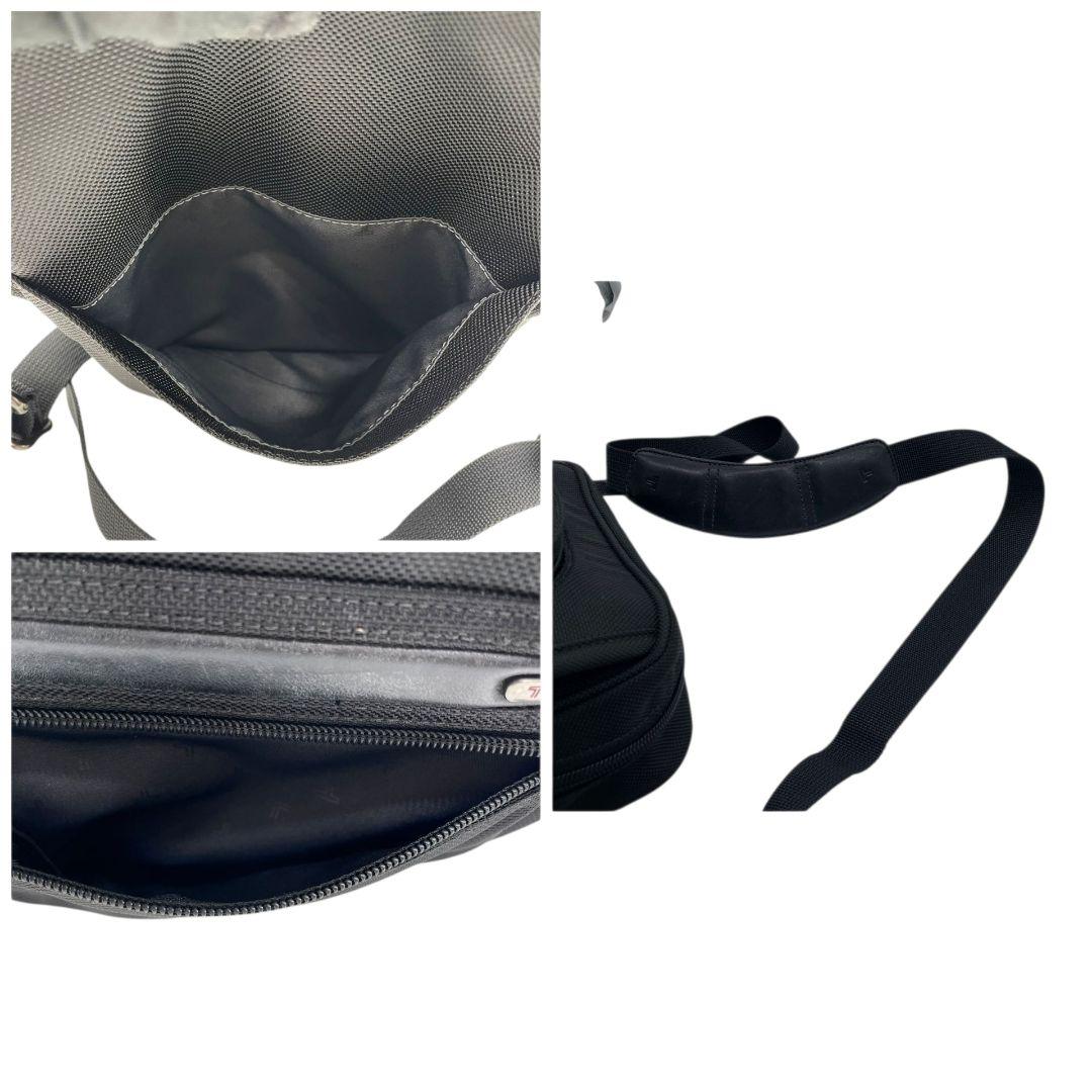 トゥミ ショルダーバッグ 黒 ロゴ 斜め掛け可 ビジネスバッグ キャンバス ブラック シルバー金具 メンズ TUMI T7 クロスボディ ナイロン風 軽量 通勤 通学 オシャレ