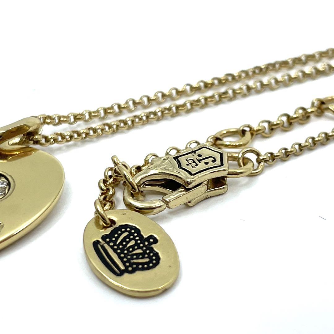 極美品 ジューシークチュール JUCYCOUTURE ネックレス ゴールド ハート ヴィンテージ ビンテージ クリスタル ストーン レア 稀少 ロック系