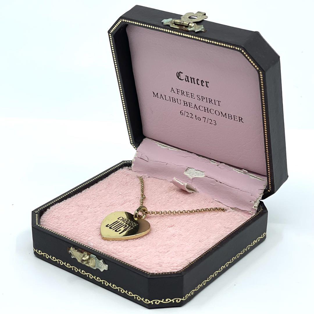 極美品 ジューシークチュール JUCYCOUTURE ネックレス ゴールド ハート ヴィンテージ ビンテージ クリスタル ストーン レア 稀少 ロック系