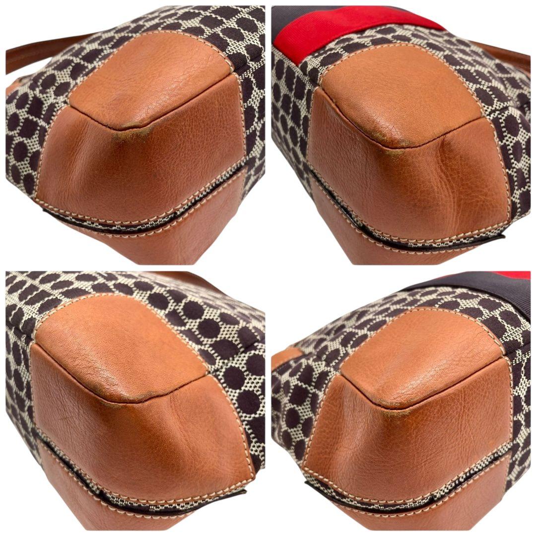 ケイトスペード kate spade ハンドバッグ 茶 ブラウン 総柄 A4収納 ワンショルダー トートバッグ キャンバス レザー 本革 肩掛け可 ロゴプレート T1 レディース