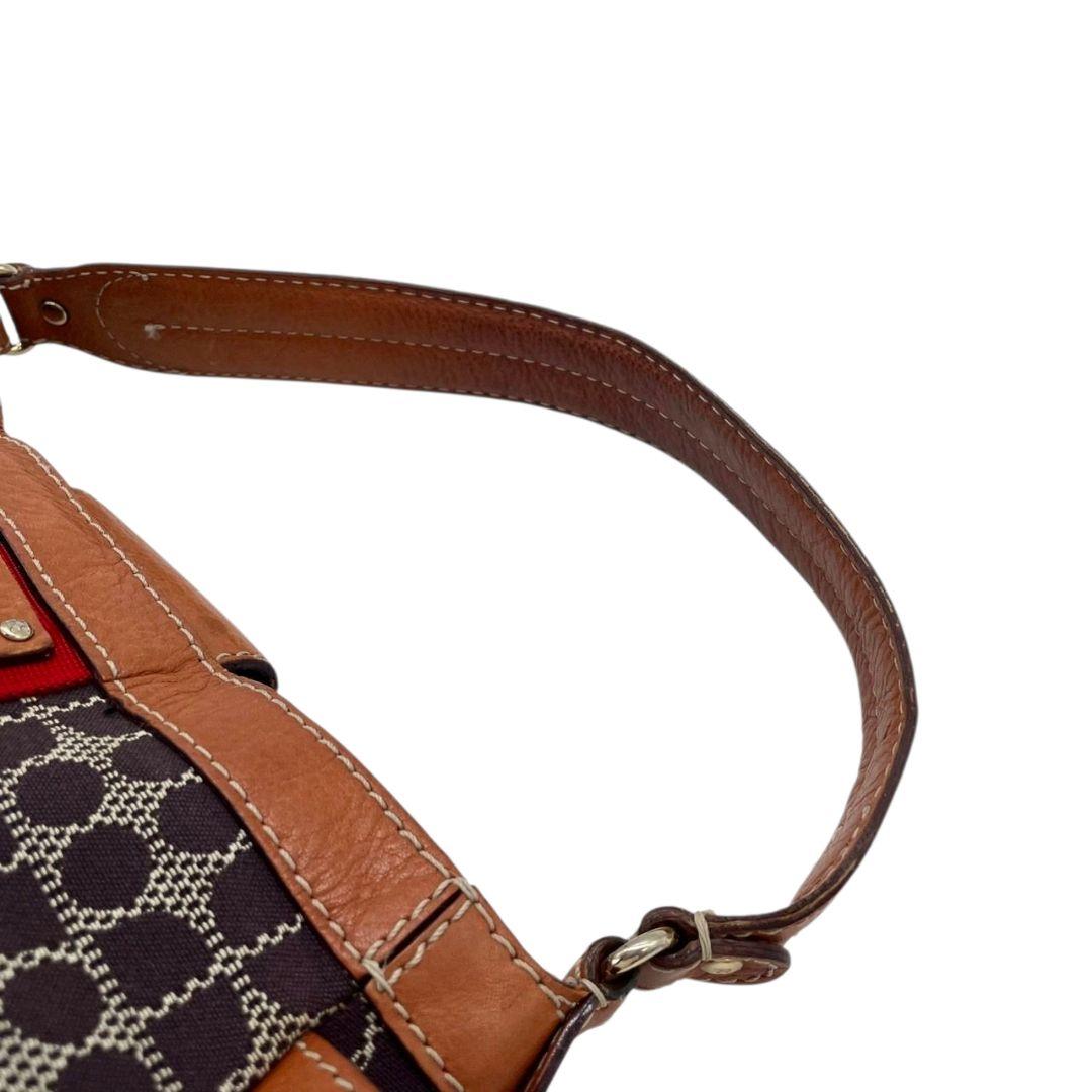 ケイトスペード kate spade ハンドバッグ 茶 ブラウン 総柄 A4収納 ワンショルダー トートバッグ キャンバス レザー 本革 肩掛け可 ロゴプレート T1 レディース