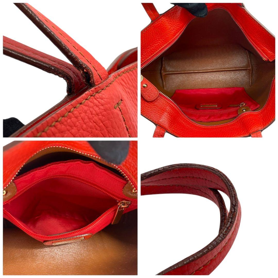 フェラガモ トートバッグ 赤 ダブルガンチーニ ゴールド金具 レザー ハンドバッグ 本革 レッド Salvatore Ferragamo s46