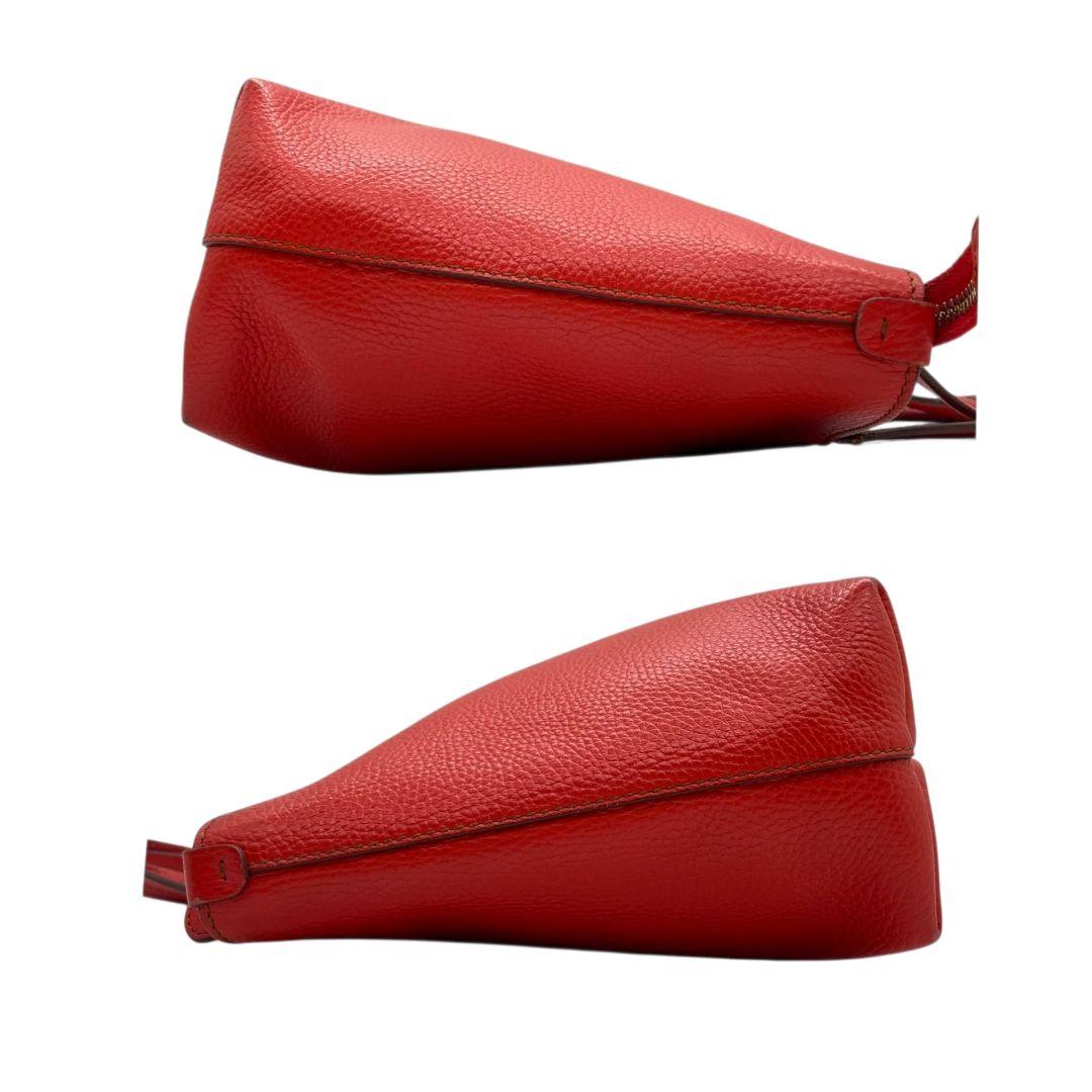 フェラガモ トートバッグ 赤 ダブルガンチーニ ゴールド金具 レザー ハンドバッグ 本革 レッド Salvatore Ferragamo s46