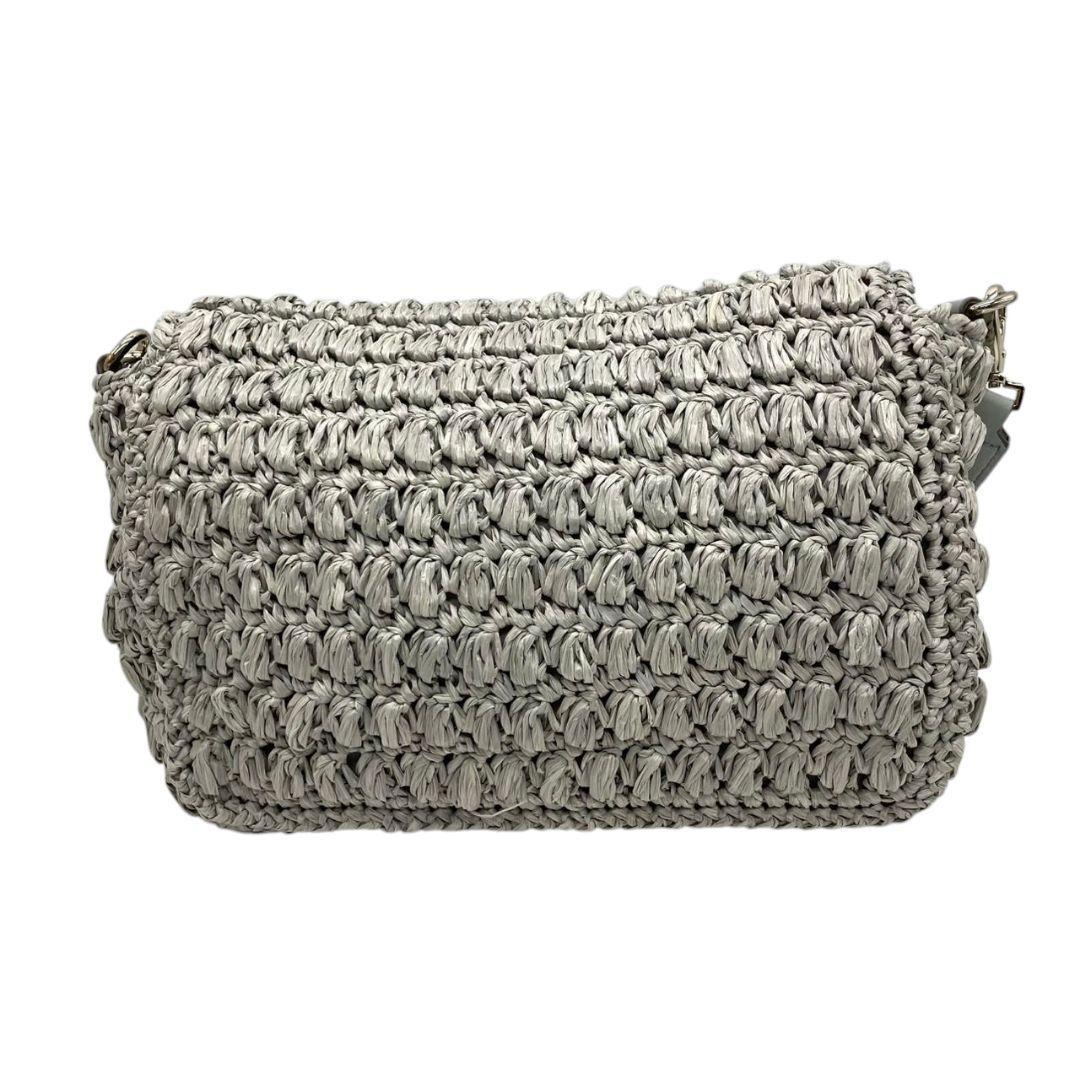 アニヤハインドマーチ ANYA HINDMARCH ショルダーバッグ グレージュ 灰 カゴ 編み込み リボン フラップ 斜め掛け可 自立可 ゴールド金具 ターンロック s81