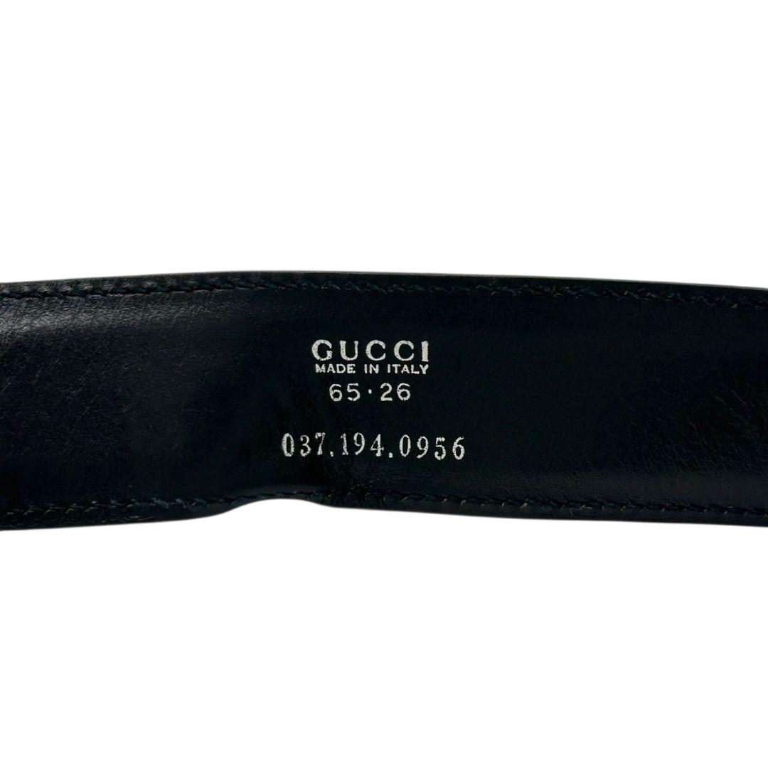 グッチ ベルト 黒 ブラック Gロゴバックル PX-3 レザー 本革 シルバー金具 高級 ブランド メンズ GUCCI