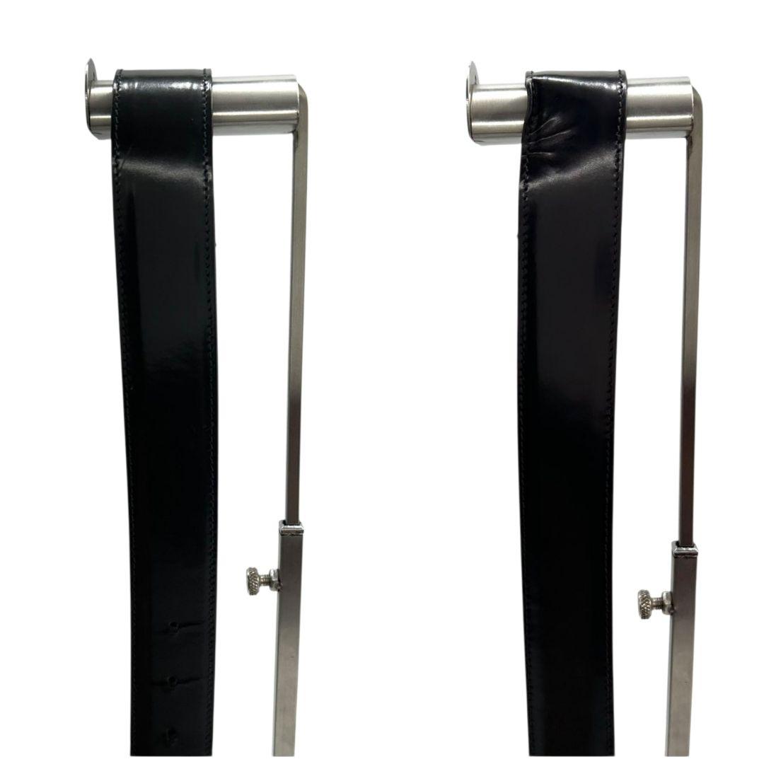 グッチ ベルト 黒 ブラック Gロゴバックル PX-3 レザー 本革 シルバー金具 高級 ブランド メンズ GUCCI