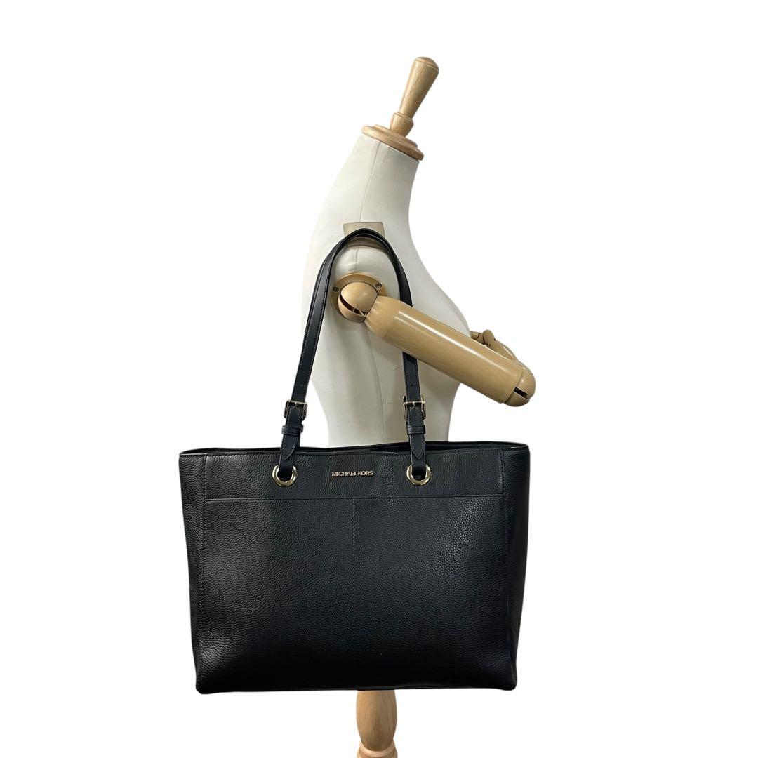 マイケルコース レザー トートバッグ ビジネス A4収納可 ブラック ゴールド金具 ロゴ刻印 ワンショルダー 肩掛け可 大容量 メンズ レディース MICHAEL KORS