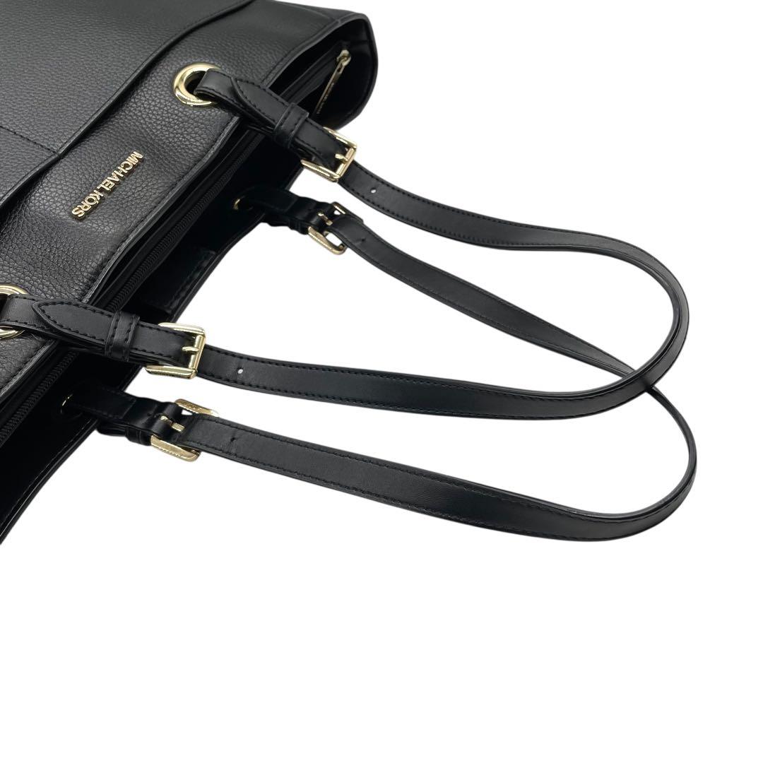 マイケルコース レザー トートバッグ ビジネス A4収納可 ブラック ゴールド金具 ロゴ刻印 ワンショルダー 肩掛け可 大容量 メンズ レディース MICHAEL KORS