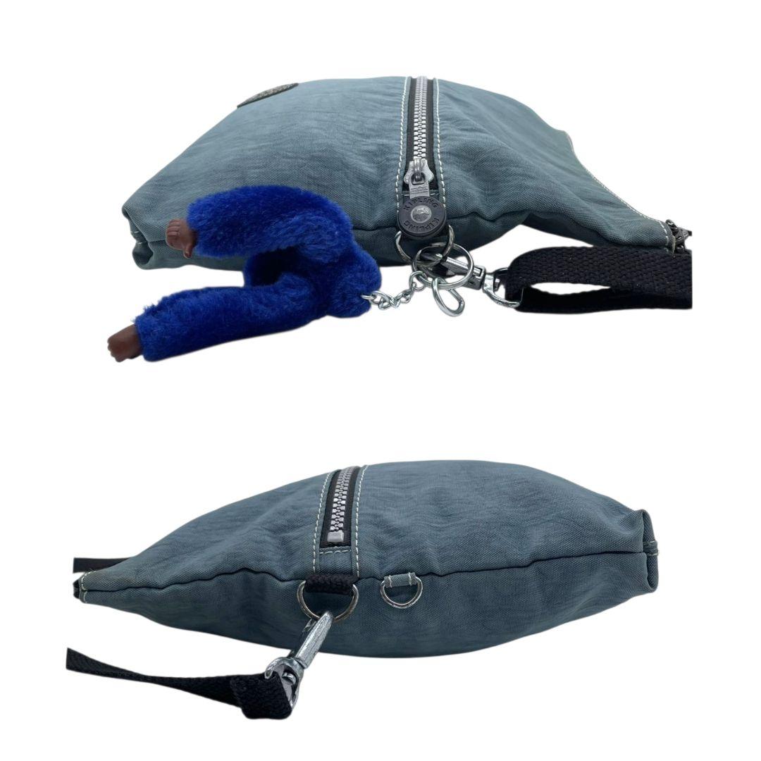 キプリング Kipling ショルダーバッグ 青 ブルー ナイロン ロゴ チャーム付き 斜め掛け可 s6 レディース