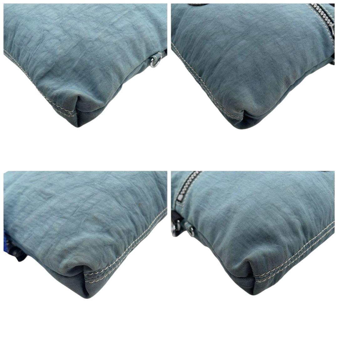 キプリング Kipling ショルダーバッグ 青 ブルー ナイロン ロゴ チャーム付き 斜め掛け可 s6 レディース