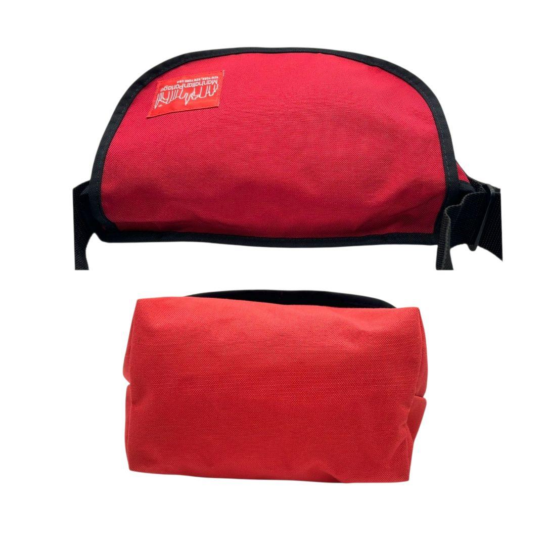 マンハッタンポーテージ ショルダーバッグ 赤 フラップ 斜め掛け可 s69 ナイロン ブランドロゴ レッド ManhattanPortage 斜めがけ クロスボディ バッグ 軽量 通勤 通学