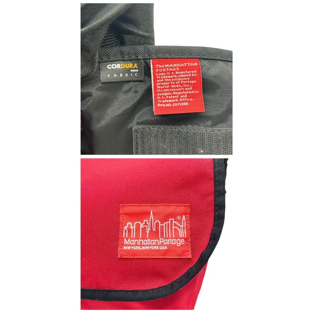 マンハッタンポーテージ ショルダーバッグ 赤 フラップ 斜め掛け可 s69 ナイロン ブランドロゴ レッド ManhattanPortage 斜めがけ クロスボディ バッグ 軽量 通勤 通学