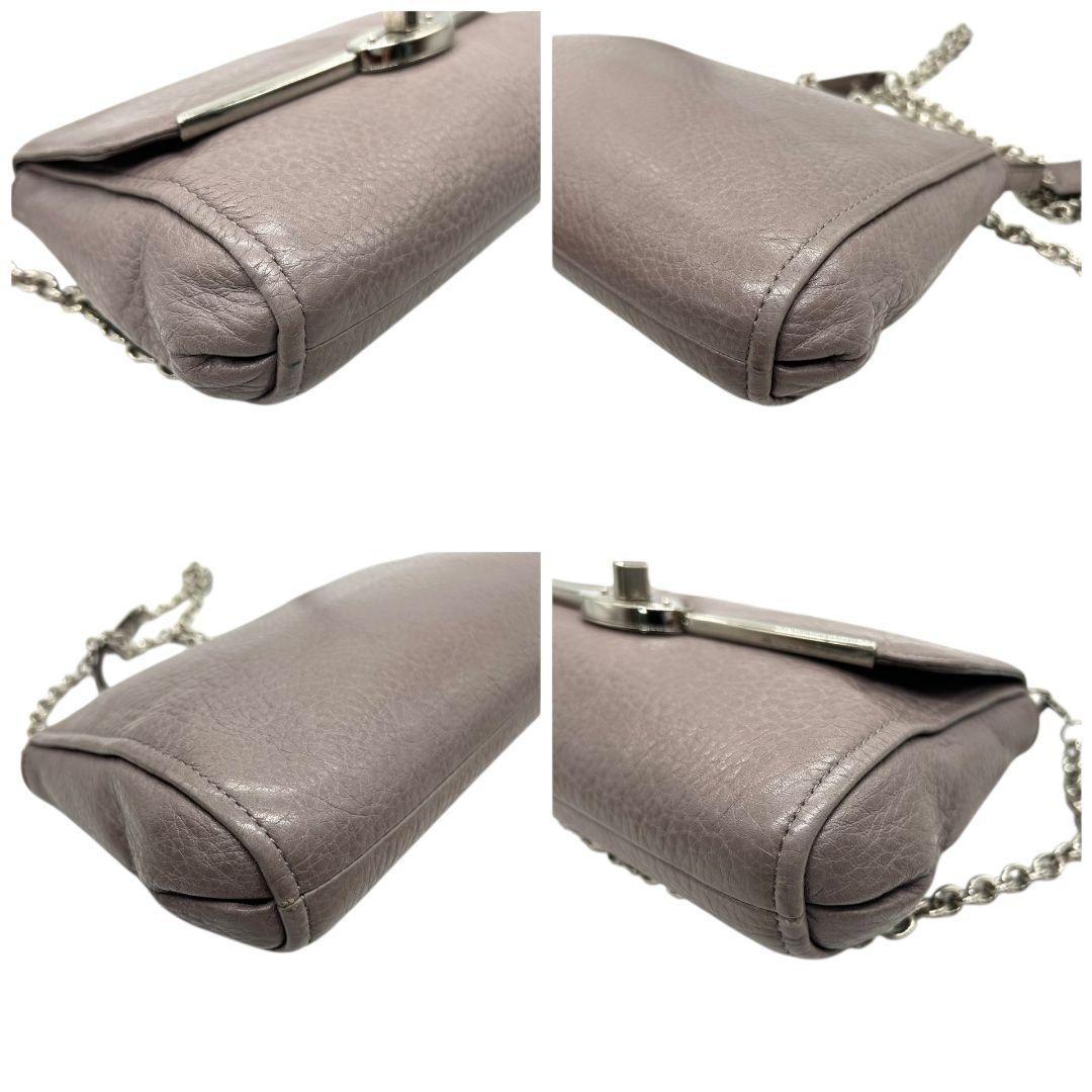 コーチ ショルダーバッグ グレー チェーン ターンロック s23 レザー 本革 フラップ シルバー金具 COACH 斜め掛け可 クロスボディ バッグ レディース エレガント スタイリッシュ